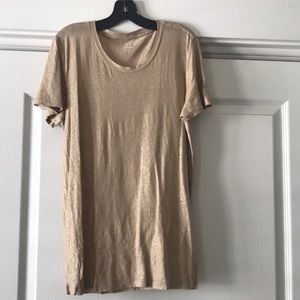 J.Crew Metallic linen short sleeve tee